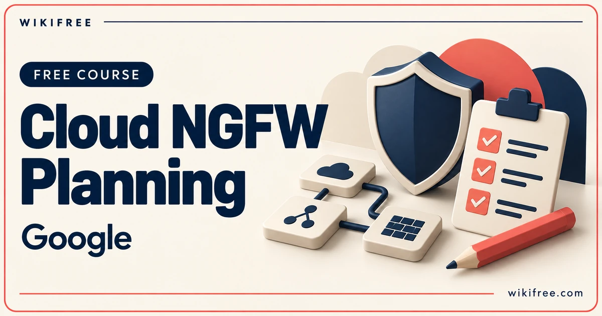 Cloud NGFW Planning by Google, illustrated with a shield, checklist, pencil and network tiles.