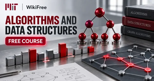Free MIT Course: Algorithms and Data Structures. Original topic-specific WikiFree artwork in MIT red, silver, black and white. FREE COURSE.