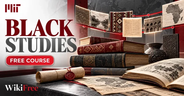 Free MIT Course: Black Studies: Culture, Neoliberalism and Social Change. Original topic-specific WikiFree artwork in MIT red, silver, black and white. FREE COURSE.