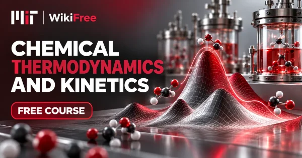 Free MIT Course: Chemical Thermodynamics and Kinetics. Original topic-specific WikiFree artwork in MIT red, silver, black and white. FREE COURSE.