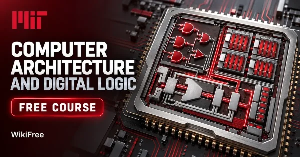 Free MIT Course: Computer Architecture and Digital Logic. Original topic-specific WikiFree artwork in MIT red, silver, black and white. FREE COURSE.