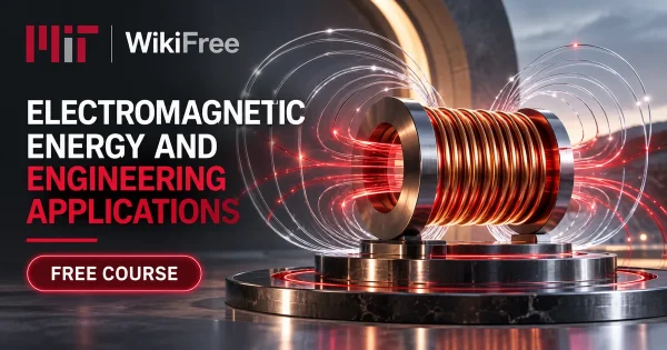 Free MIT Course: Electromagnetic Energy and Engineering Applications. Original topic-specific WikiFree artwork in MIT red, silver, black and white. FREE COURSE.