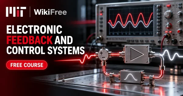 Free MIT Course: Electronic Feedback and Control Systems. Original topic-specific WikiFree artwork in MIT red, silver, black and white. FREE COURSE.