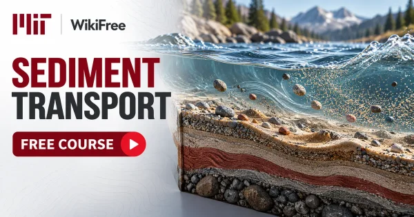 Free MIT Course: Fluid Dynamics and Sediment Transport. Original topic-specific WikiFree artwork in MIT red, silver, black and white. FREE COURSE.