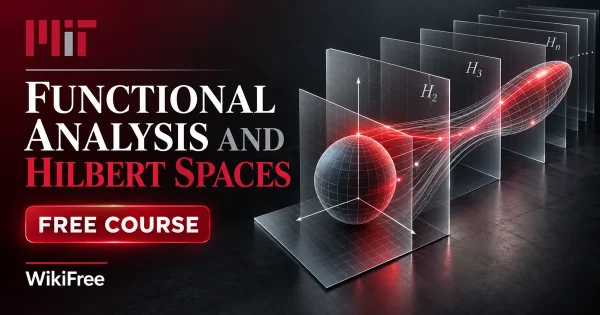 Free MIT Course: Functional Analysis and Hilbert Spaces. Original topic-specific WikiFree artwork in MIT red, silver, black and white. FREE COURSE.