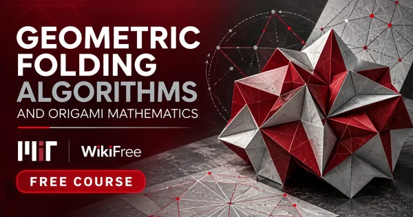 Free MIT Course: Geometric Folding Algorithms and Origami Mathematics. Original topic-specific WikiFree artwork in MIT red, silver, black and white. FREE COURSE.