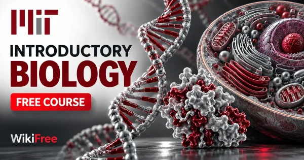 Free MIT Course: Introductory Biology: Genetics, Cells and Molecular Systems. Original topic-specific WikiFree artwork in MIT red, silver, black and white. FREE COURSE.