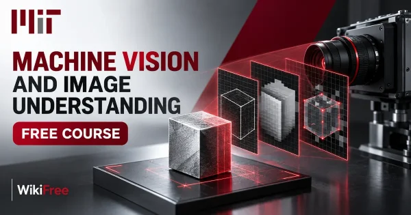Free MIT Course: Machine Vision and Image Understanding. Original topic-specific WikiFree artwork in MIT red, silver, black and white. FREE COURSE.