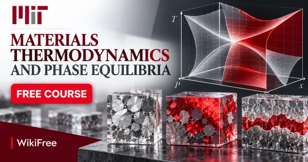 Free MIT Course: Materials Thermodynamics and Phase Equilibria. Original topic-specific WikiFree artwork in MIT red, silver, black and white. FREE COURSE.