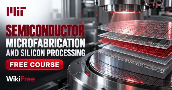 Free MIT Course: Semiconductor Microfabrication and Silicon Processing. Original topic-specific WikiFree artwork in MIT red, silver, black and white. FREE COURSE.