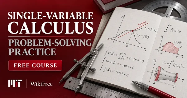 Free MIT Course: Single-Variable Calculus Problem-Solving Practice. Original topic-specific WikiFree artwork in MIT red, silver, black and white. FREE COURSE.