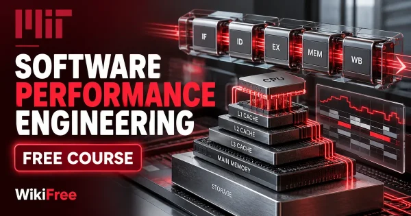 Free MIT Course: Software Performance Engineering. Original topic-specific WikiFree artwork in MIT red, silver, black and white. FREE COURSE.