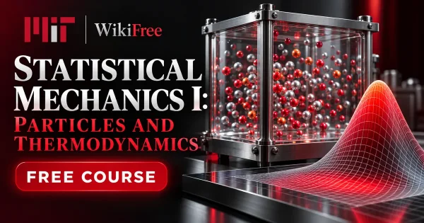 Free MIT Course: Statistical Mechanics I: Particles and Thermodynamics. Original topic-specific WikiFree artwork in MIT red, silver, black and white. FREE COURSE.