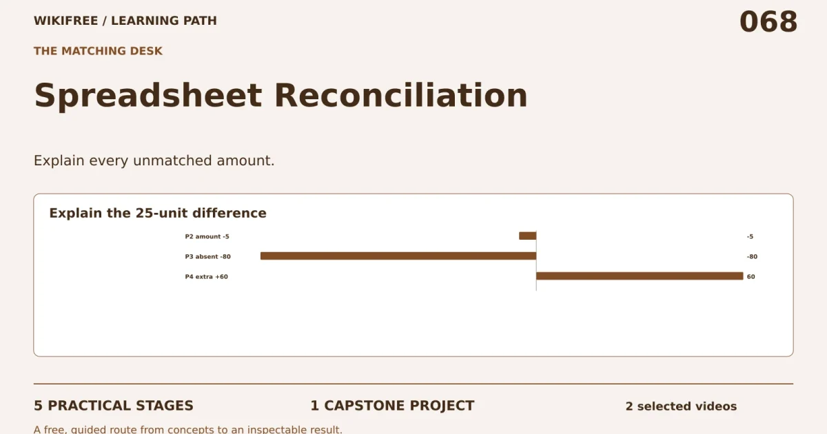 Spreadsheet Reconciliation: five practical stages, one capstone; Explain the 25-unit difference.