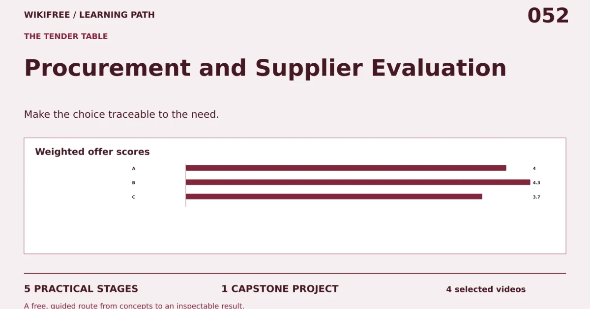 Procurement and Supplier Evaluation: five practical stages, one capstone; Weighted offer scores.